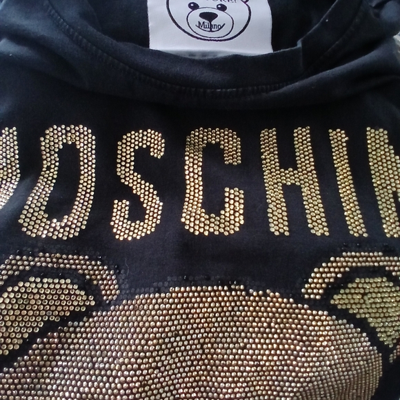 Moschino Black and Gold Teddy Bear T-Shirt SIZE LG. - Picture 6 of 7